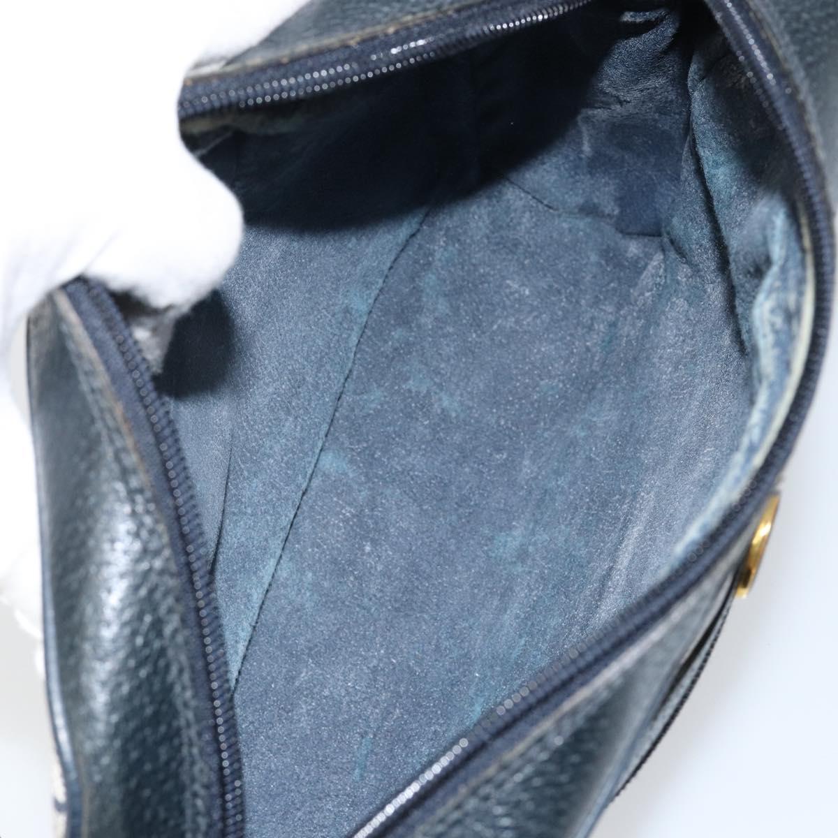 GUCCI GG Supreme Sherry Line Bag PVC Navy Gold Red 378 02 004 Auth 148802