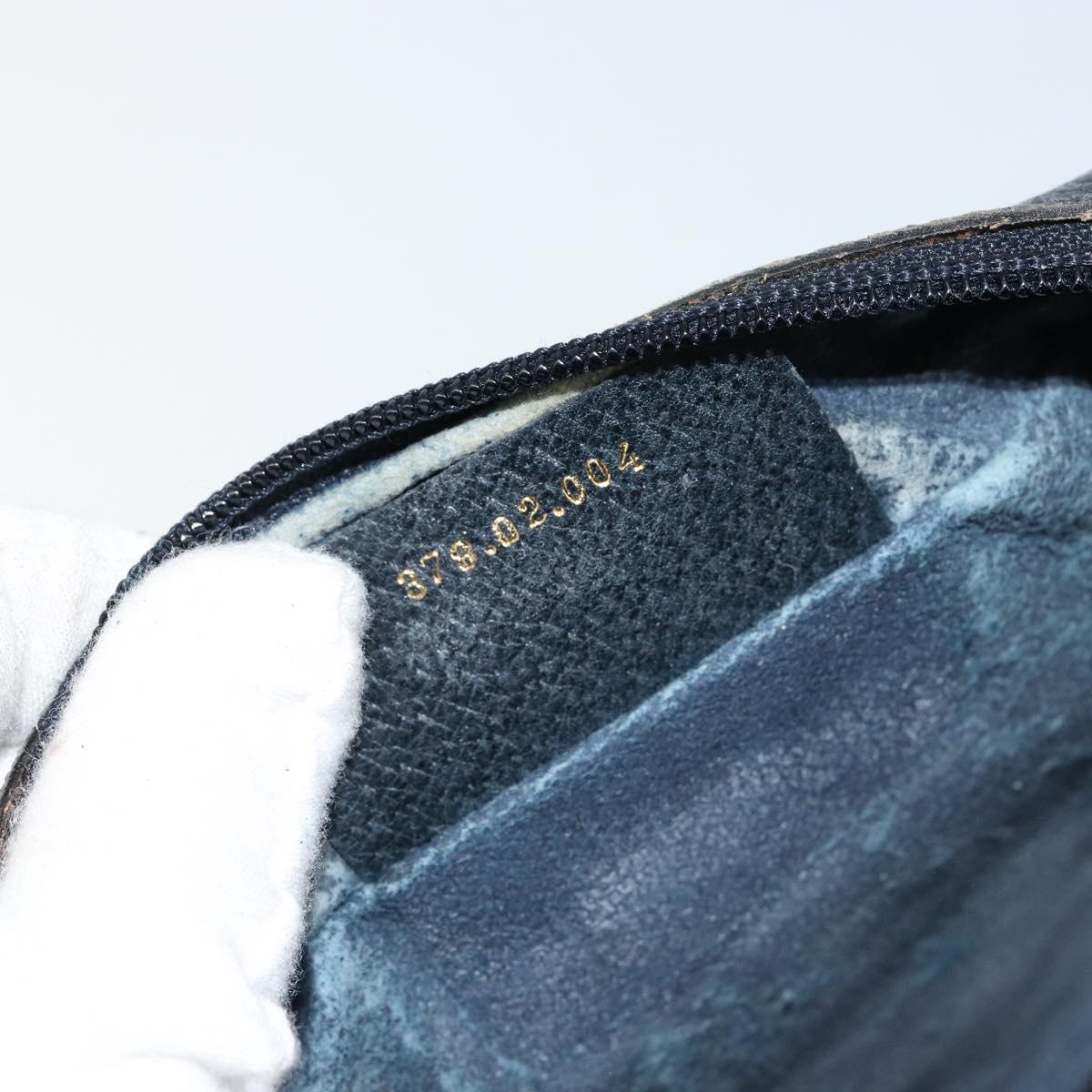 GUCCI GG Supreme Sherry Line Bag PVC Navy Gold Red 378 02 004 Auth 148802