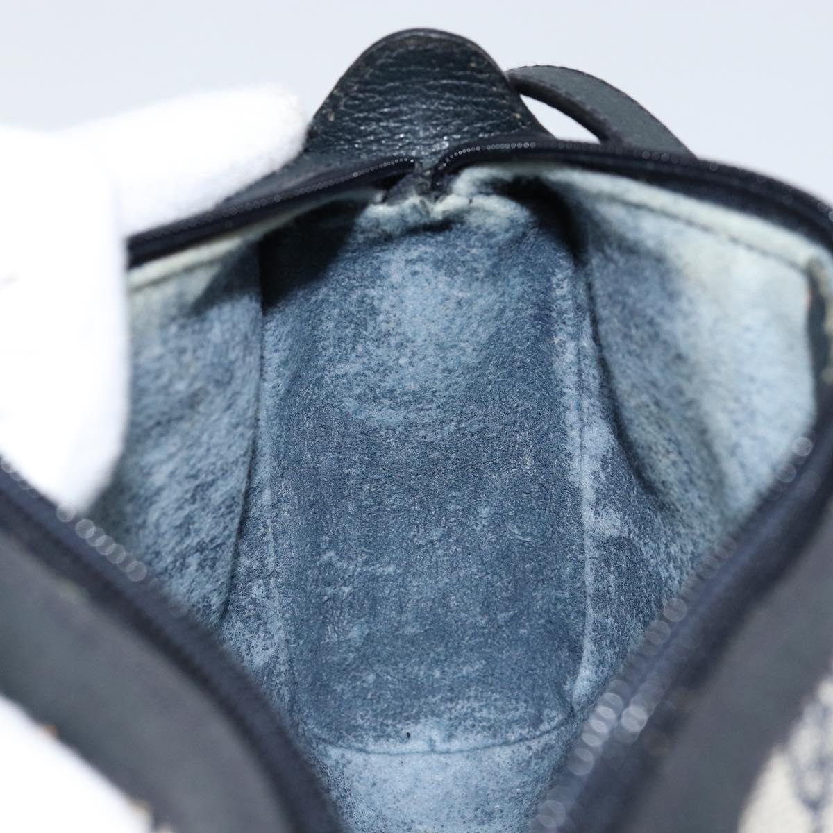 GUCCI GG Supreme Sherry Line Bag PVC Navy Gold Red 89 02 018 Auth 148804