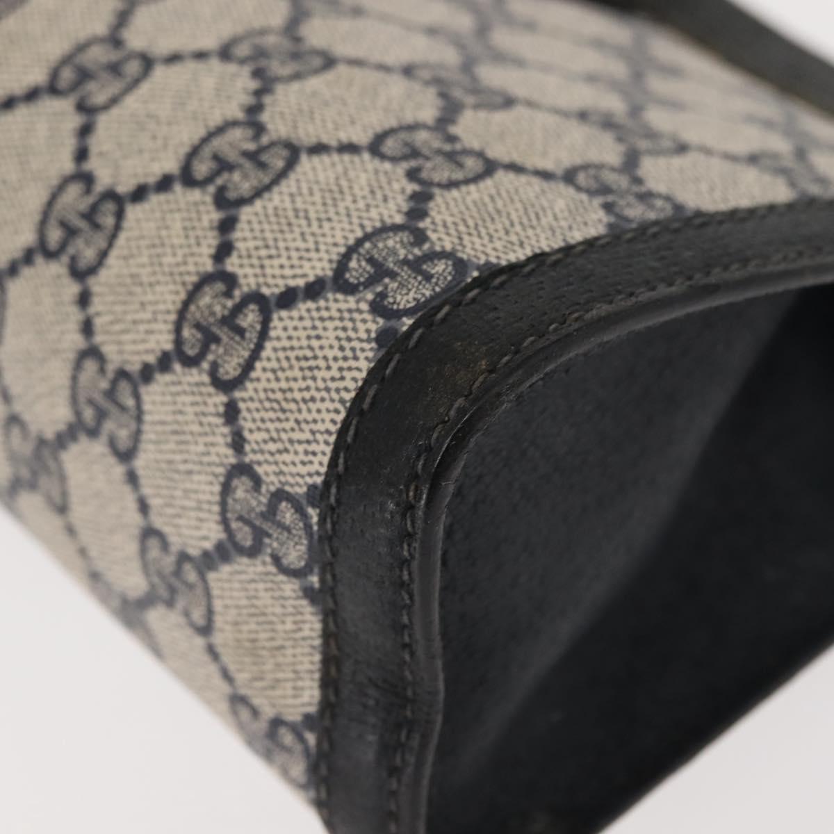 GUCCI GG Supreme Sherry Line Clutch Bag PVC Navy Red 67 014 2125 Auth 148805