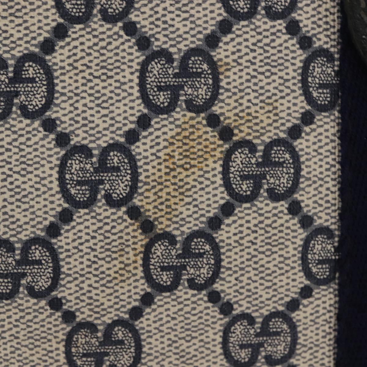 GUCCI GG Supreme Sherry Line Clutch Bag PVC Navy Red 67 014 2125 Auth 148805