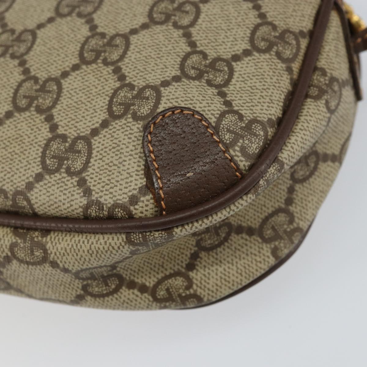 GUCCI GG Supreme Web Sherry Line Bag PVC Beige Gold Red 89 02 066 Auth 148807