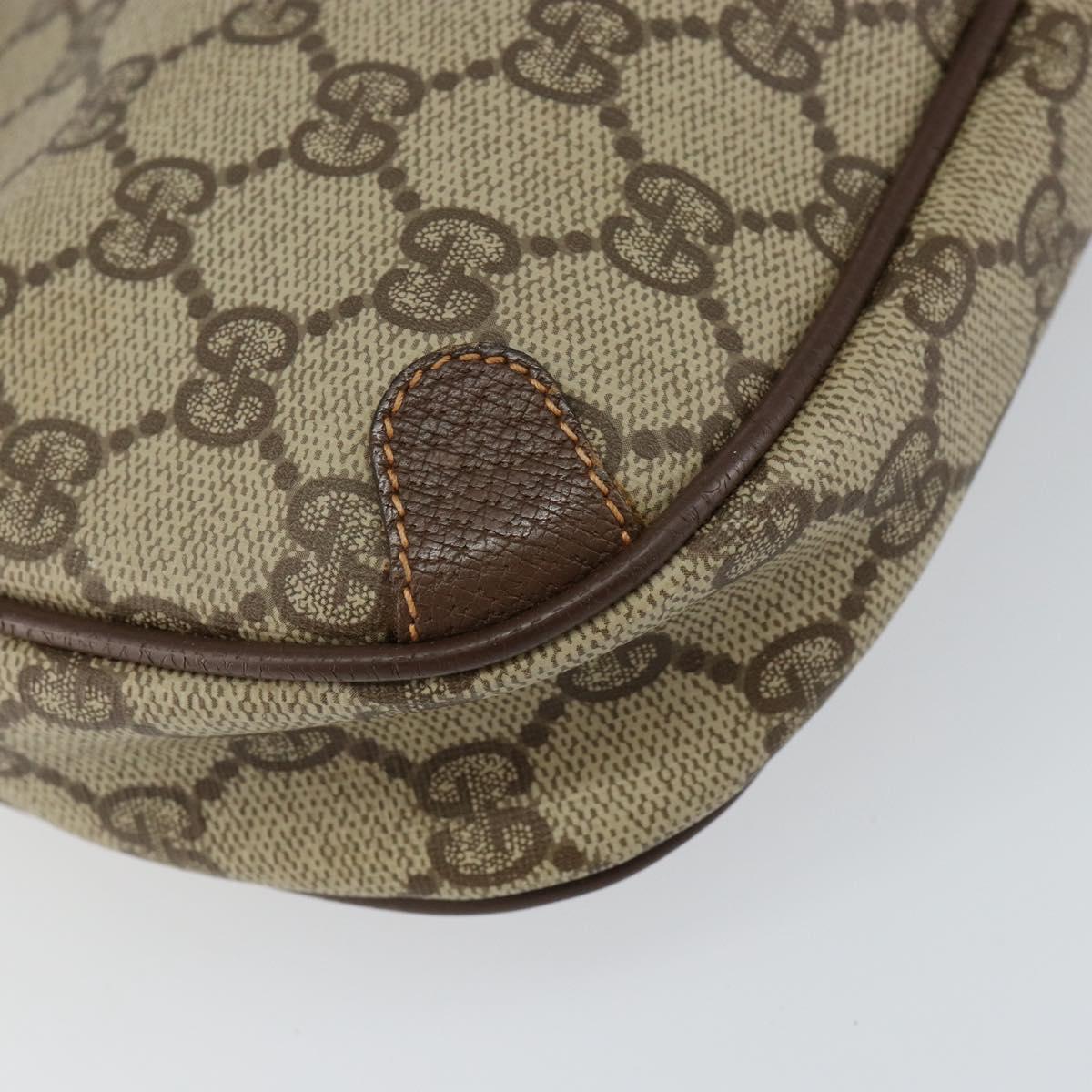 GUCCI GG Supreme Web Sherry Line Bag PVC Beige Gold Red 89 02 066 Auth 148807