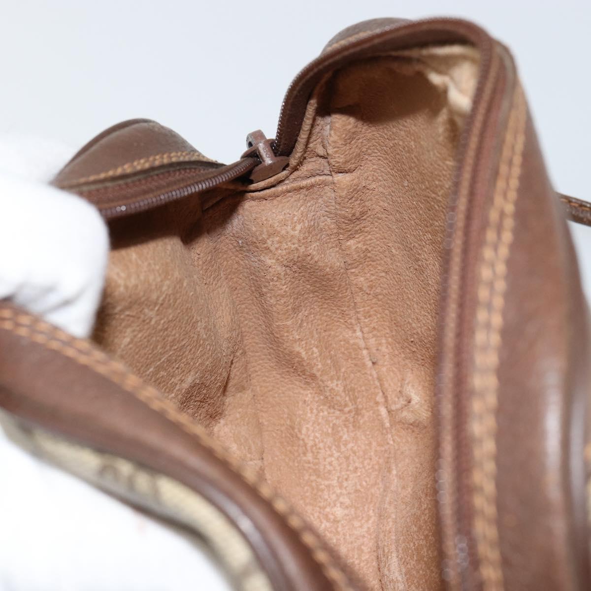 GUCCI GG Supreme Web Sherry Line Bag PVC Beige Gold Red 89 02 066 Auth 148807