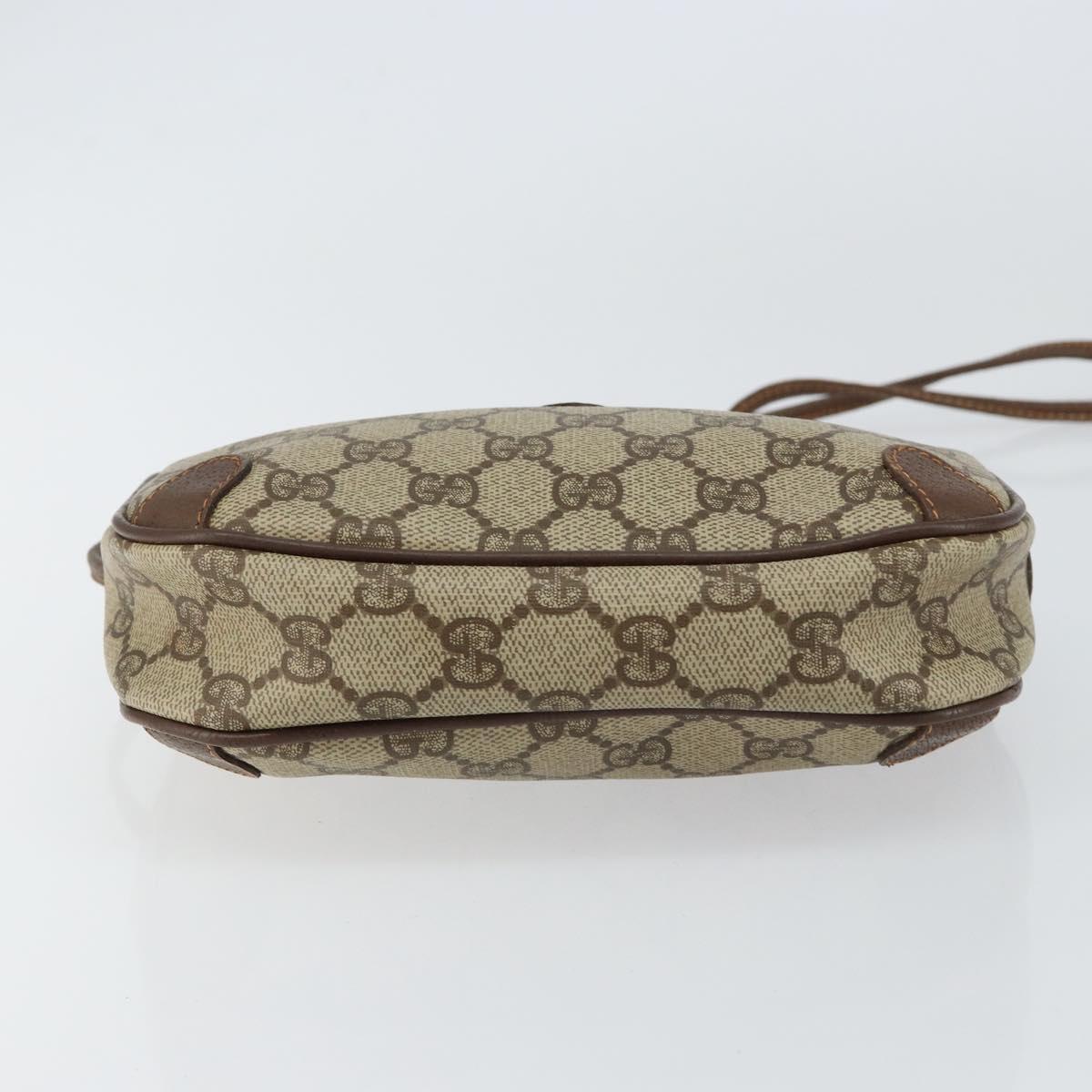 GUCCI GG Supreme Web Sherry Line Bag PVC Beige Gold Red 89 02 066 Auth 148807