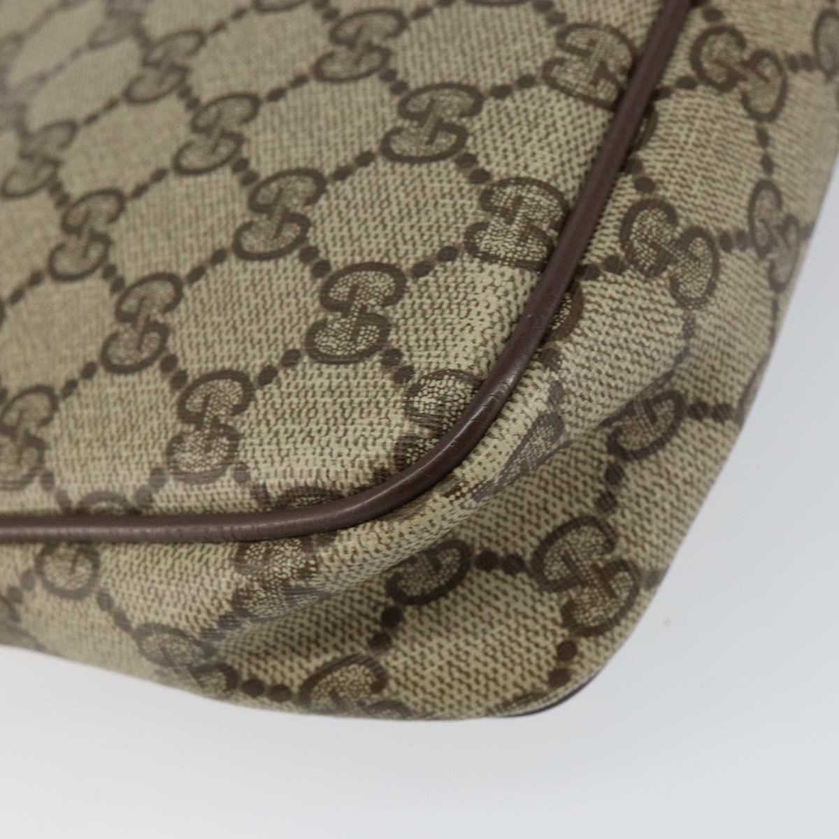 GUCCI GG Supreme Shoulder Bag PVC Beige Gold 97 02 068 Auth 148809