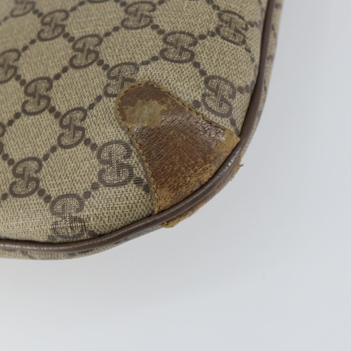 GUCCI GG Supreme Web Sherry Line Bag PVC Beige Gold Red 904 02 026 Auth 148810