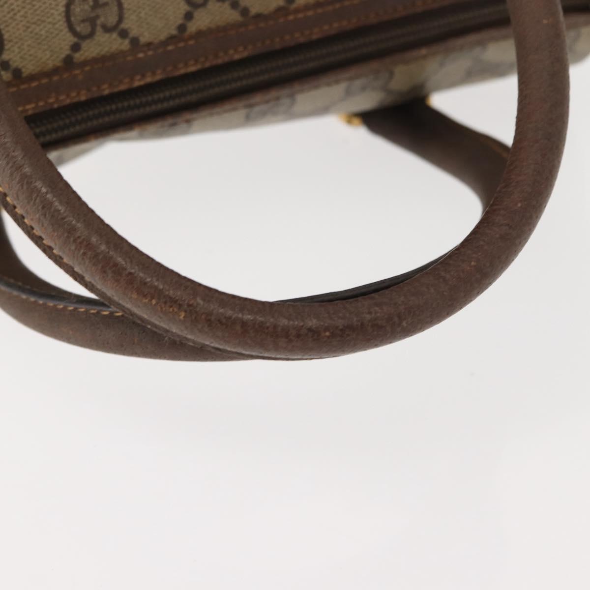 GUCCI GG Supreme Boston Bag PVC Beige Gold 000 40 0207 Auth 148811