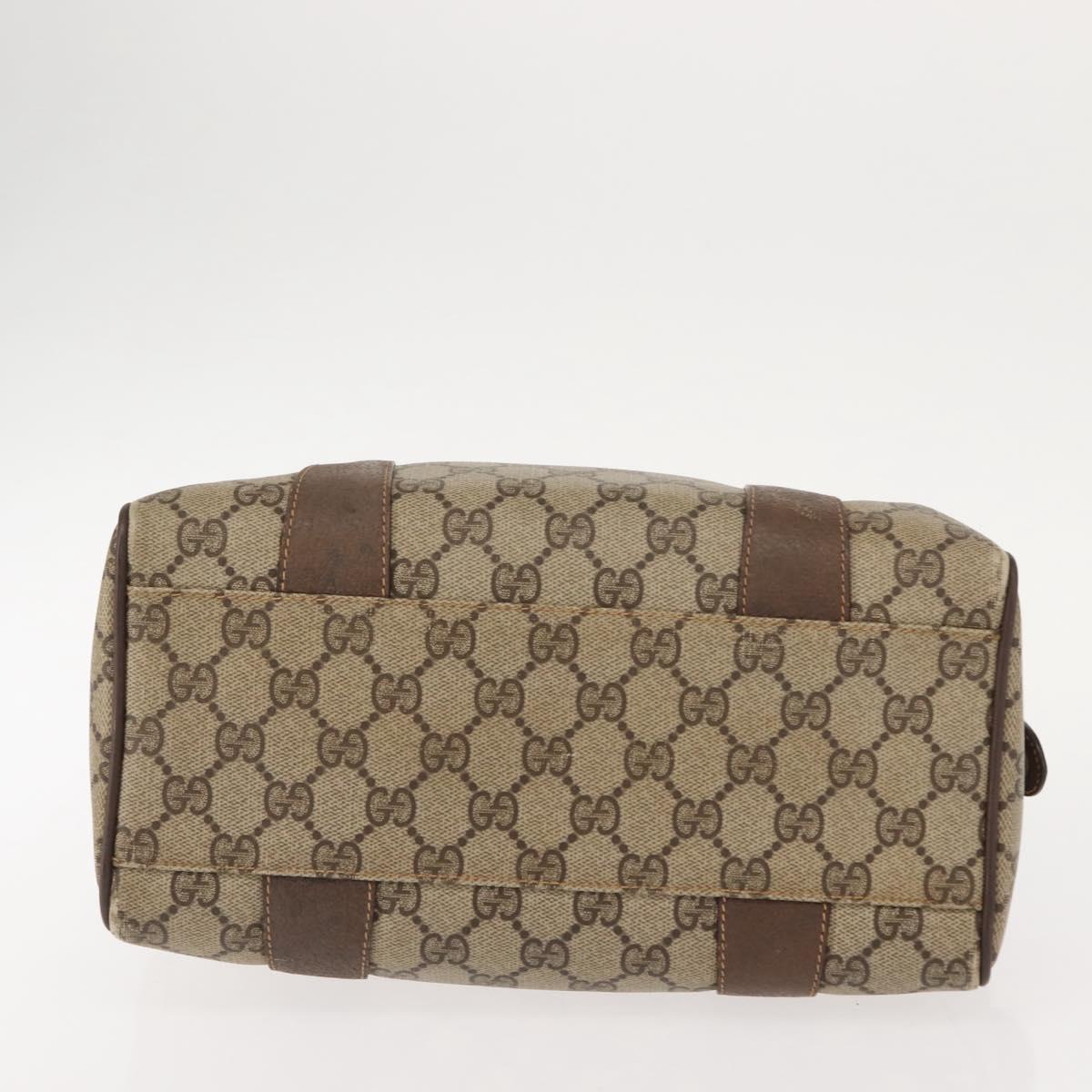 GUCCI GG Supreme Boston Bag PVC Beige Gold 000 40 0207 Auth 148811