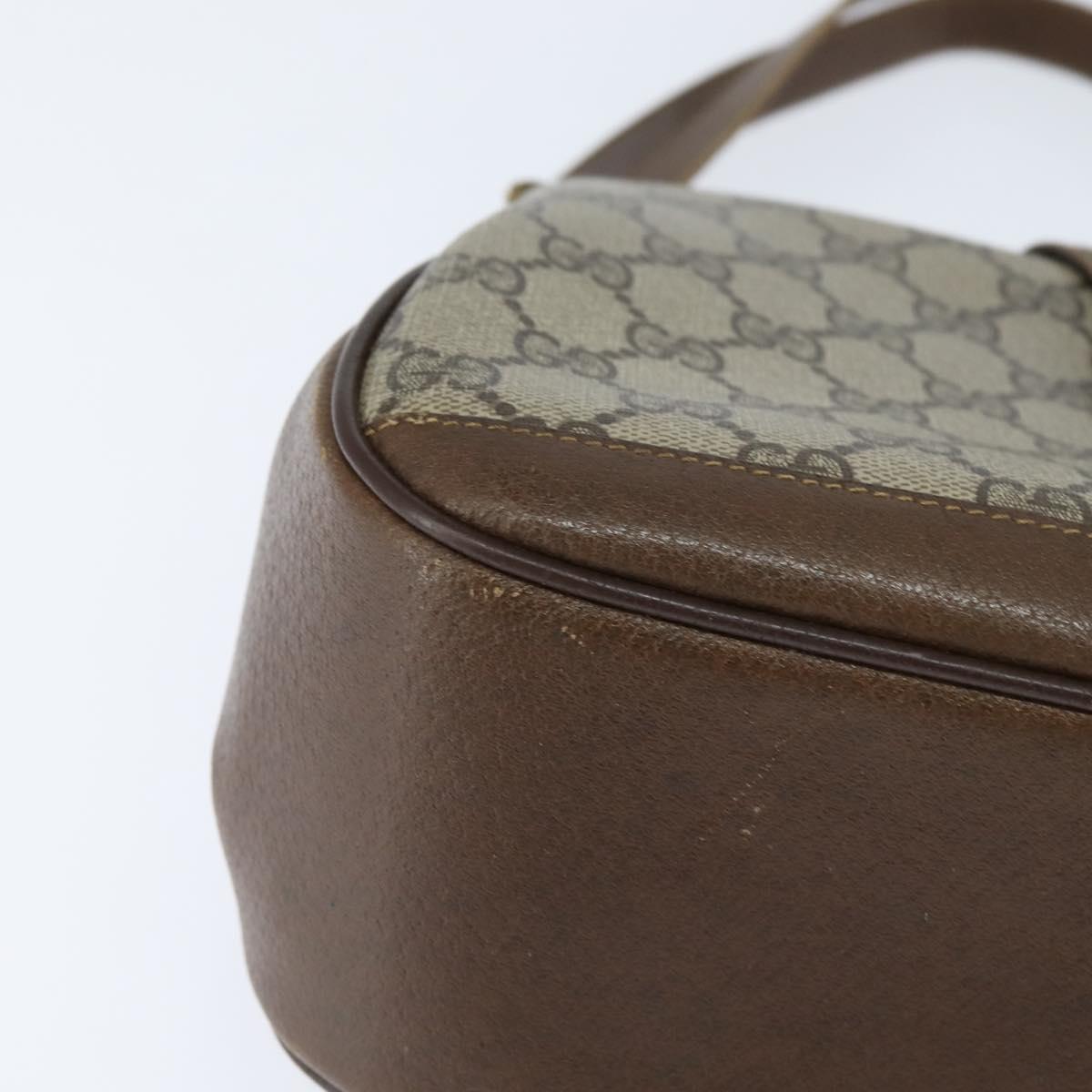 GUCCI GG Supreme Web Sherry Line Bag PVC Beige Gold 116 02 076 Auth 148812