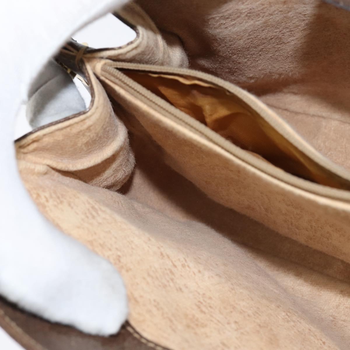 GUCCI GG Supreme Web Sherry Line Bag PVC Beige Gold 116 02 076 Auth 148812