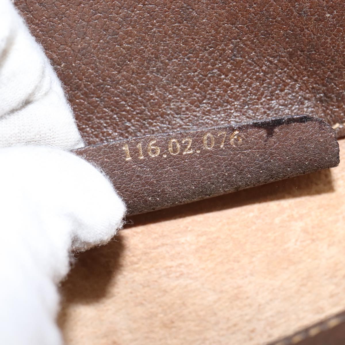 GUCCI GG Supreme Web Sherry Line Bag PVC Beige Gold 116 02 076 Auth 148812