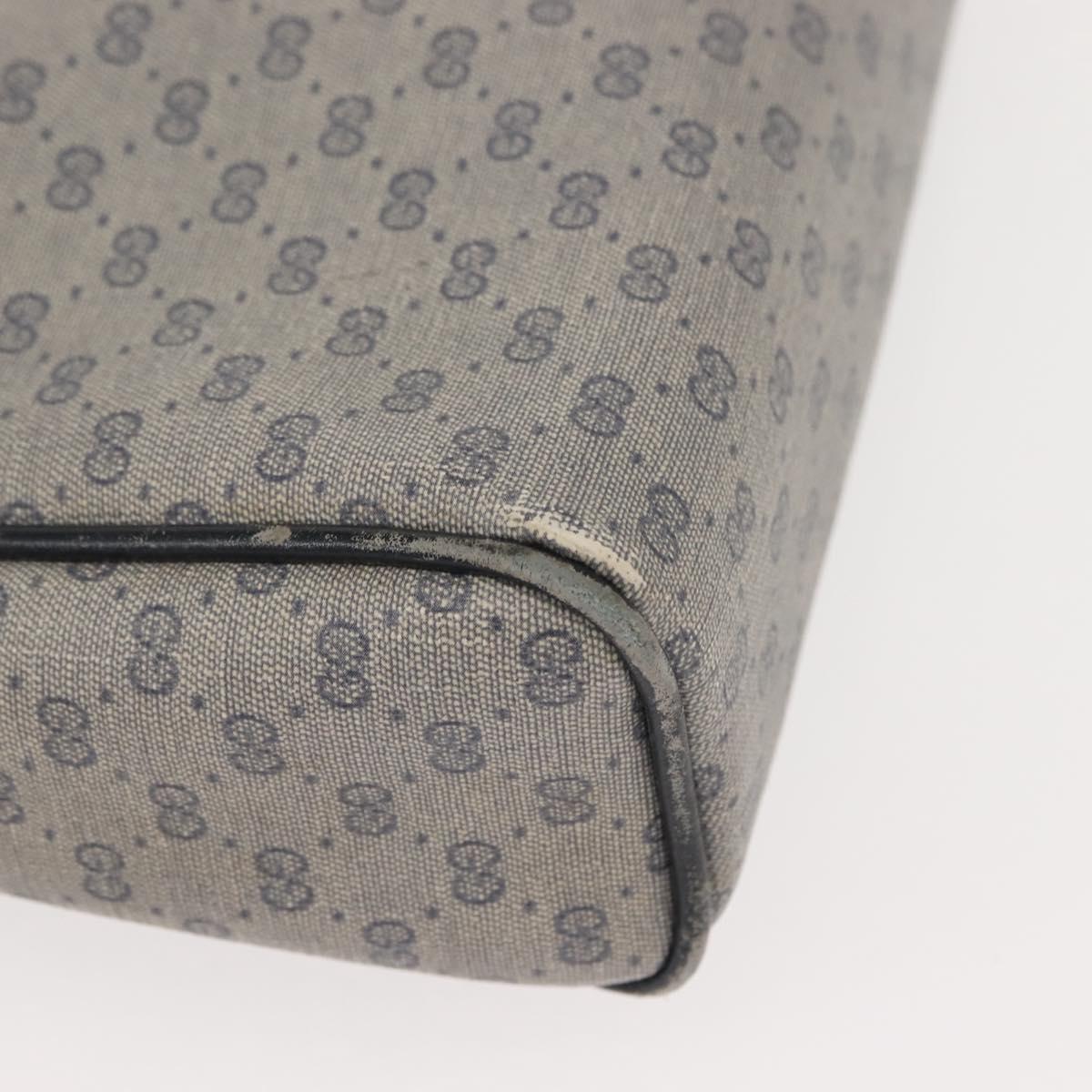 GUCCI Micro GG Supreme Bag PVC Leather Navy Gold 007 58 0014 Auth 148813