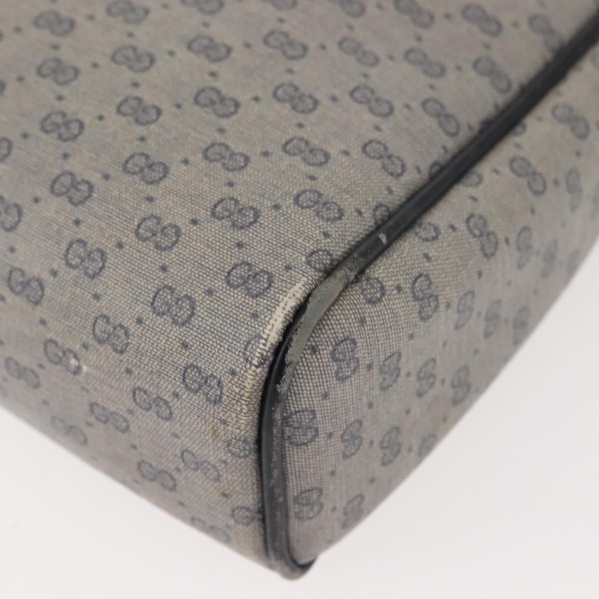 GUCCI Micro GG Supreme Bag PVC Leather Navy Gold 007 58 0014 Auth 148813