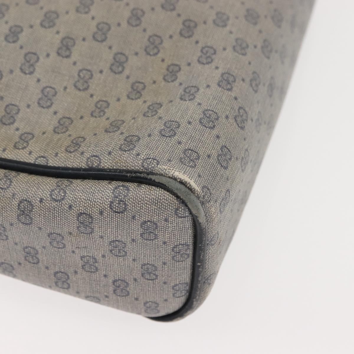 GUCCI Micro GG Supreme Bag PVC Leather Navy Gold 007 58 0014 Auth 148813