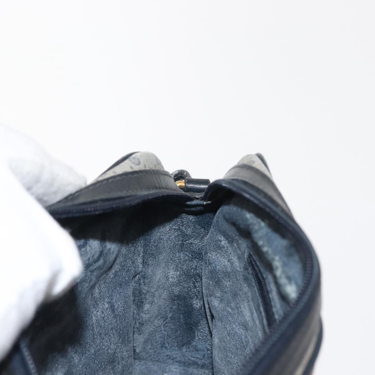 GUCCI Micro GG Supreme Bag PVC Leather Navy Gold 007 58 0014 Auth 148813