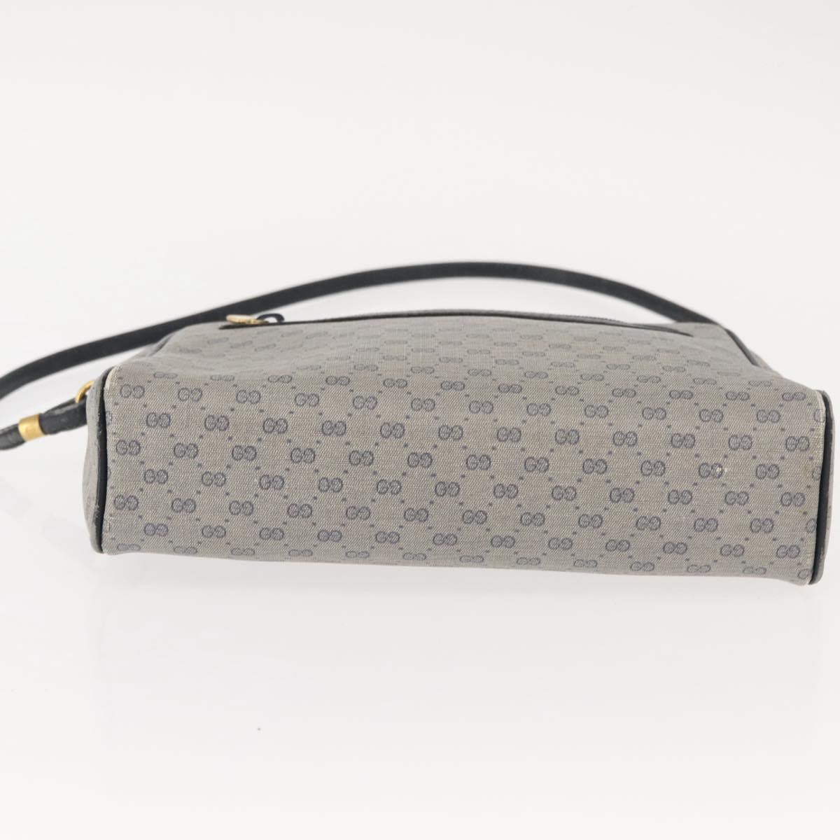 GUCCI Micro GG Supreme Bag PVC Leather Navy Gold 007 58 0014 Auth 148813