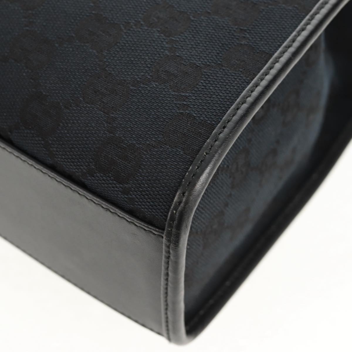 GUCCI GG Canvas Jackie Shoulder Bag Black Silver 002 1073 1781 Auth 148814V