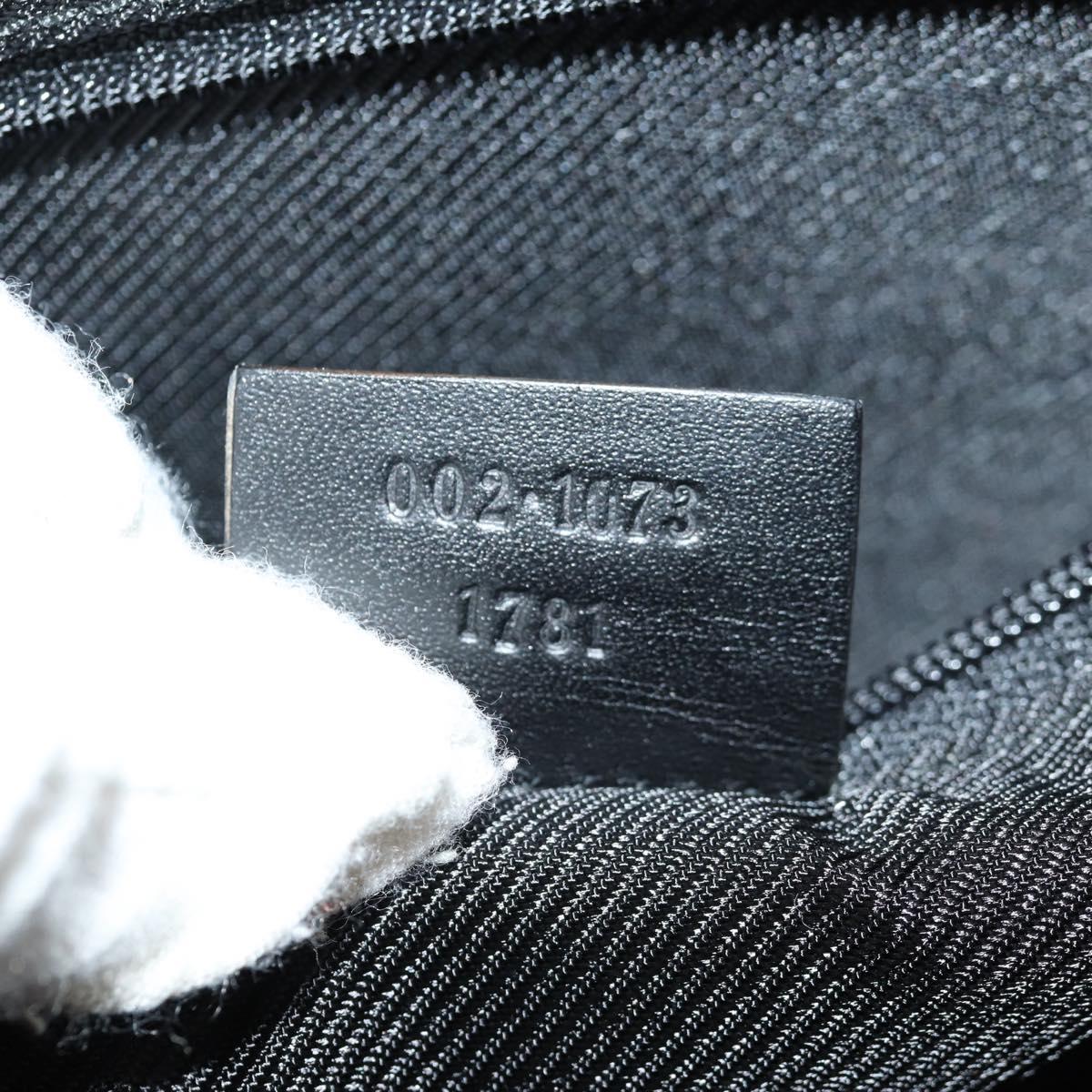 GUCCI GG Canvas Jackie Shoulder Bag Black Silver 002 1073 1781 Auth 148814V