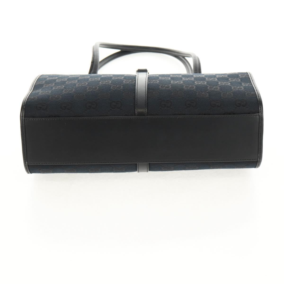 GUCCI GG Canvas Jackie Shoulder Bag Black Silver 002 1073 1781 Auth 148814V