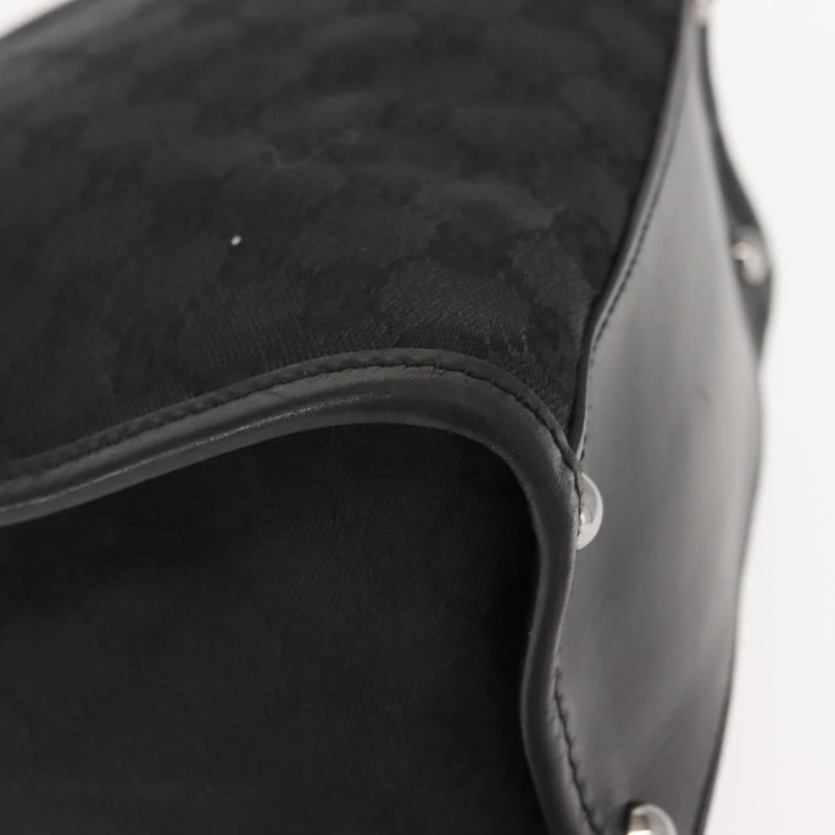 GUCCI GG Canvas Shoulder Bag Black Silver 110292 Auth 148815