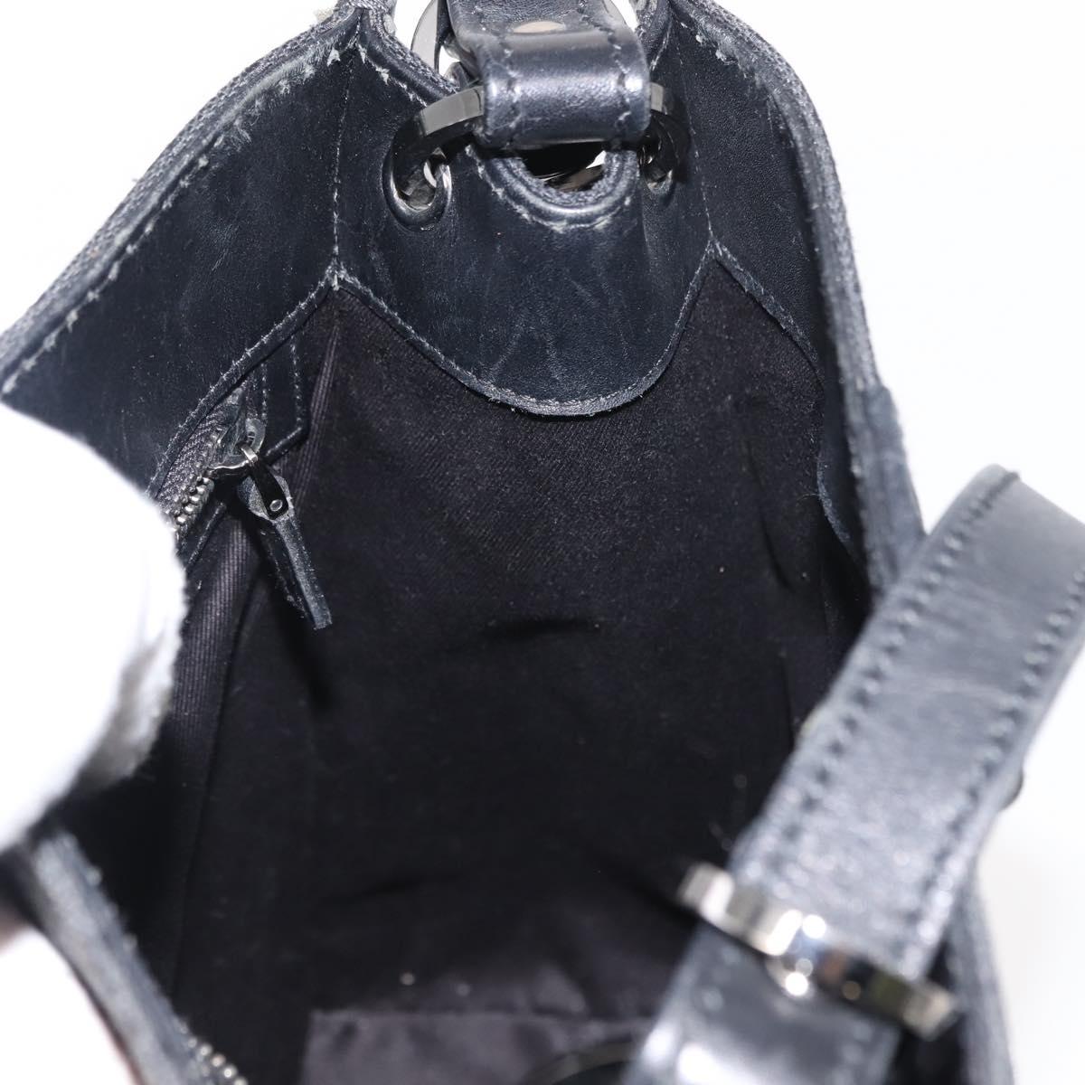 GUCCI GG Canvas Shoulder Bag Black Silver 110292 Auth 148815