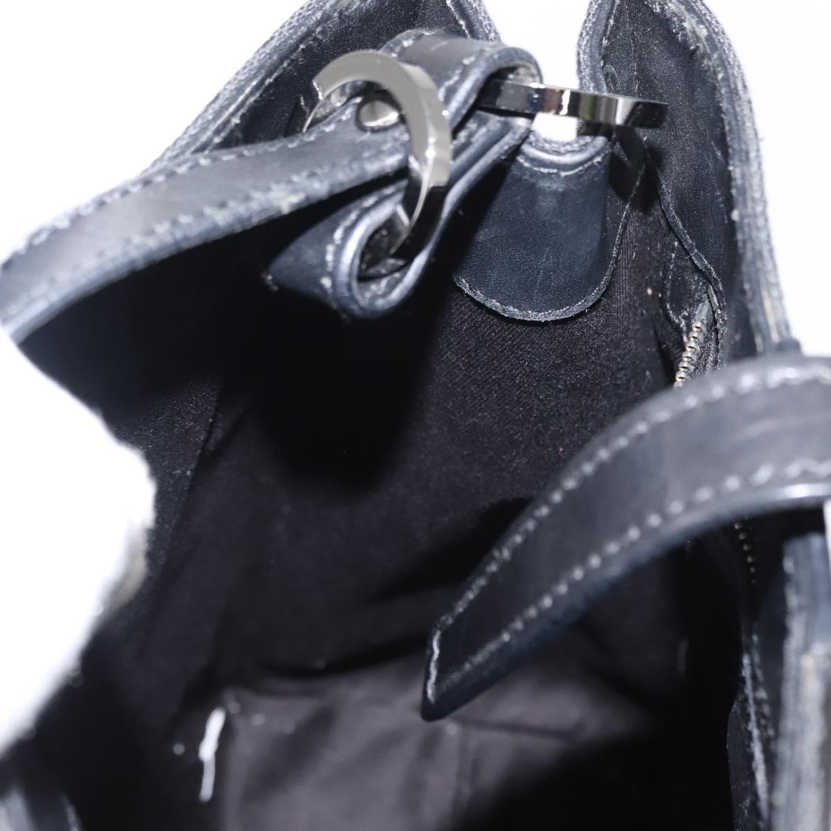 GUCCI GG Canvas Shoulder Bag Black Silver 110292 Auth 148815