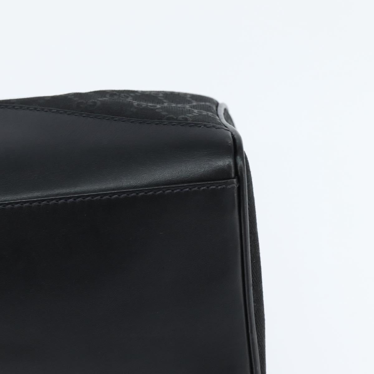 GUCCI GG Canvas Boston Bag Black Gold Auth 148818