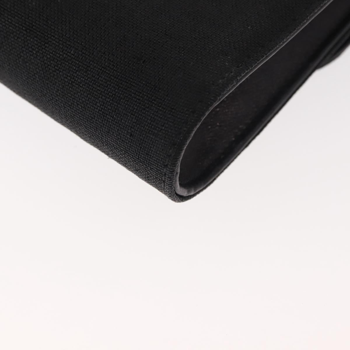 GUCCI Chain Shoulder Bag Nylon Black Gold Auth 148820