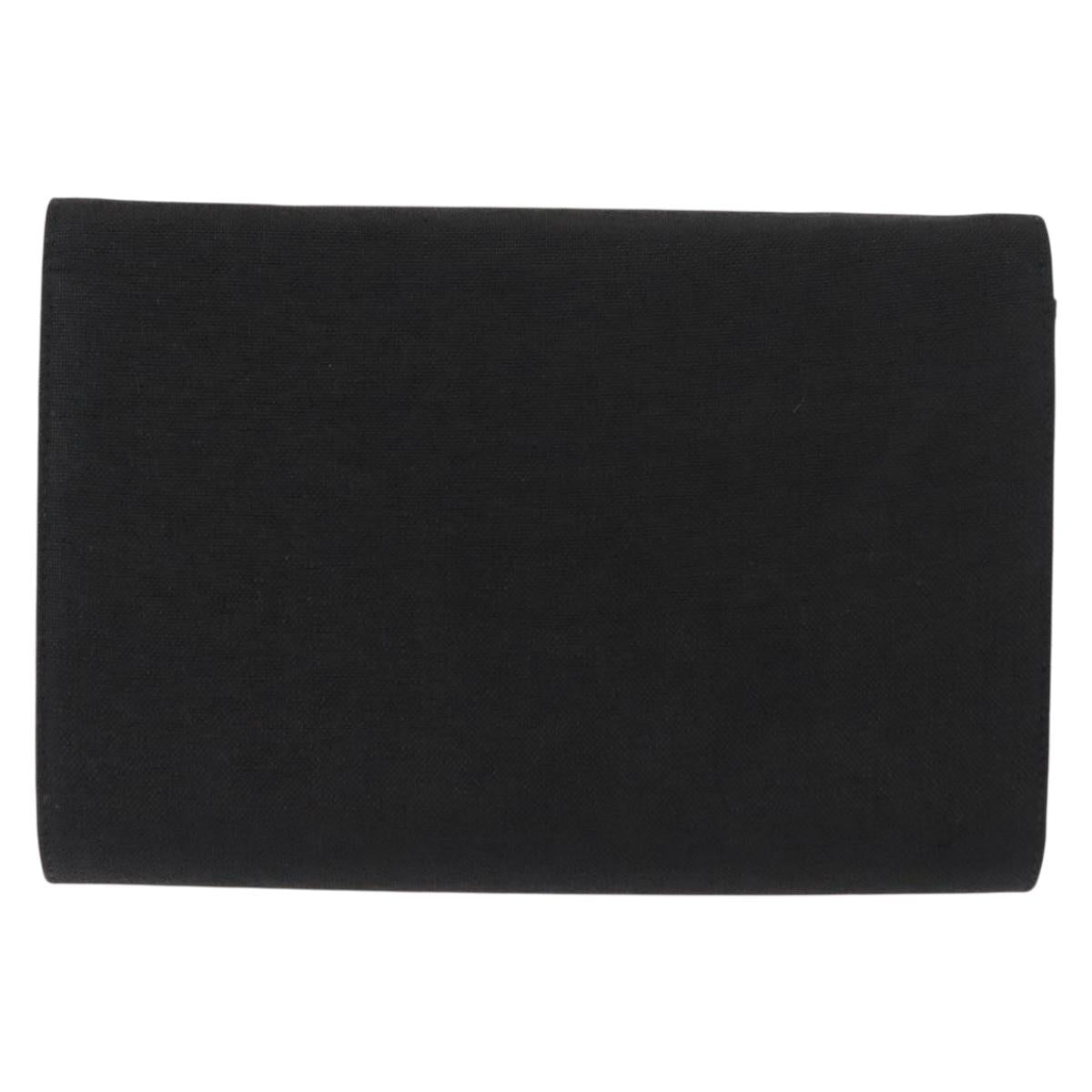 GUCCI Chain Shoulder Bag Nylon Black Gold Auth 148820