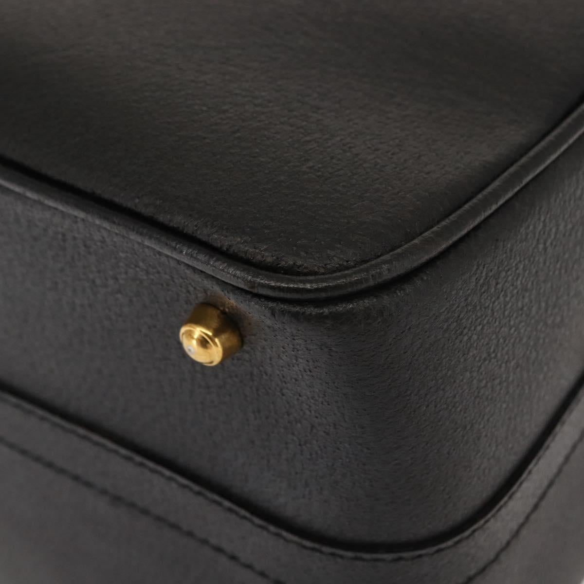 GUCCI Bamboo Vanity Hand Bag Leather Navy Gold 013 122 2491 Auth 148821