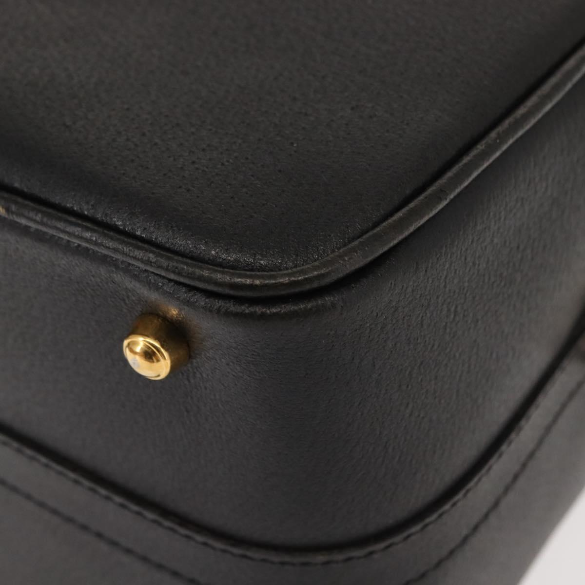 GUCCI Bamboo Vanity Hand Bag Leather Navy Gold 013 122 2491 Auth 148821