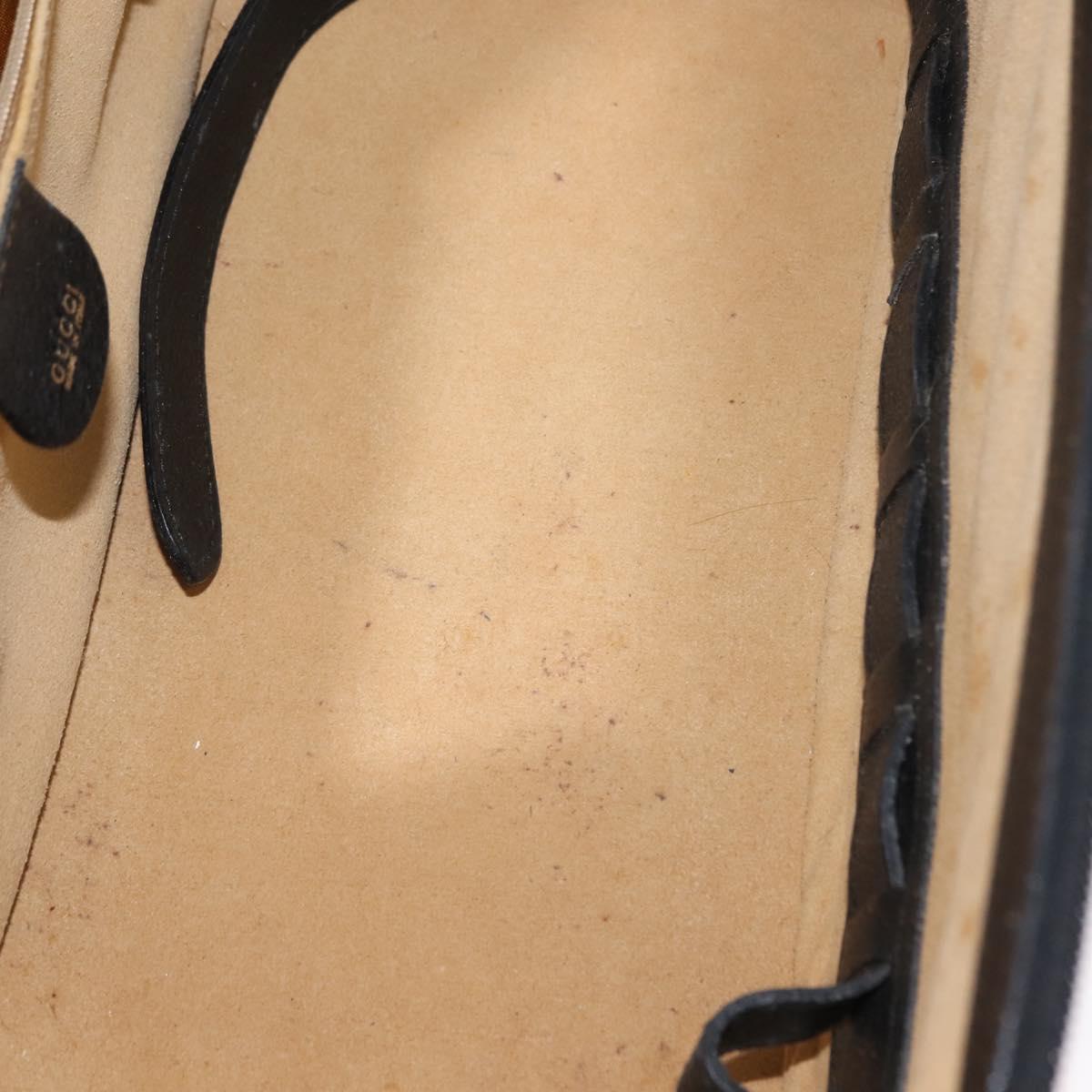 GUCCI Bamboo Vanity Hand Bag Leather Navy Gold 013 122 2491 Auth 148821