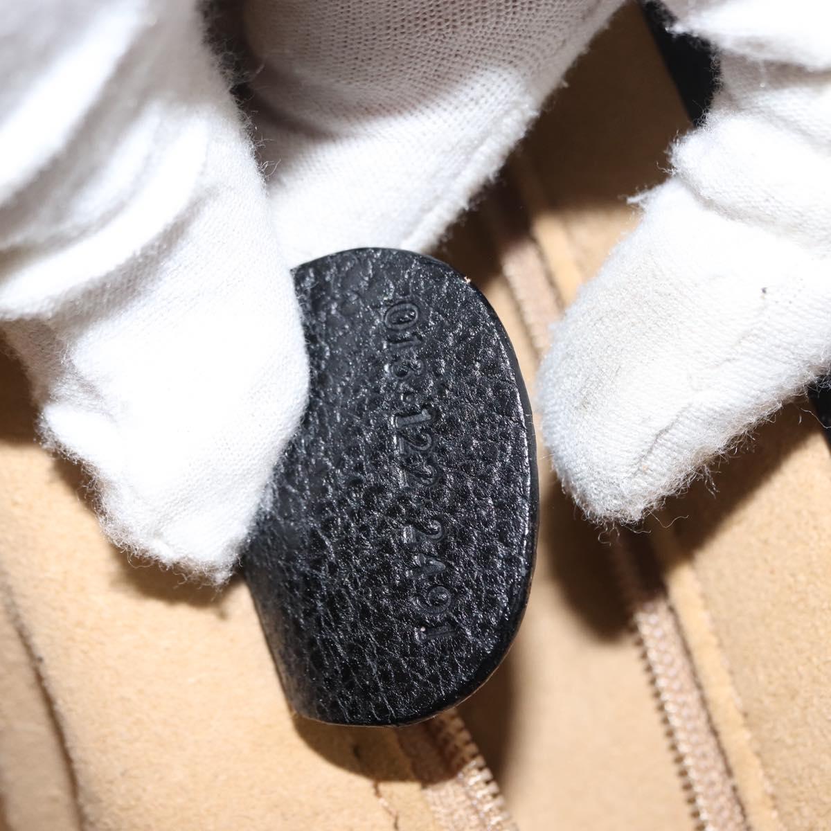 GUCCI Bamboo Vanity Hand Bag Leather Navy Gold 013 122 2491 Auth 148821