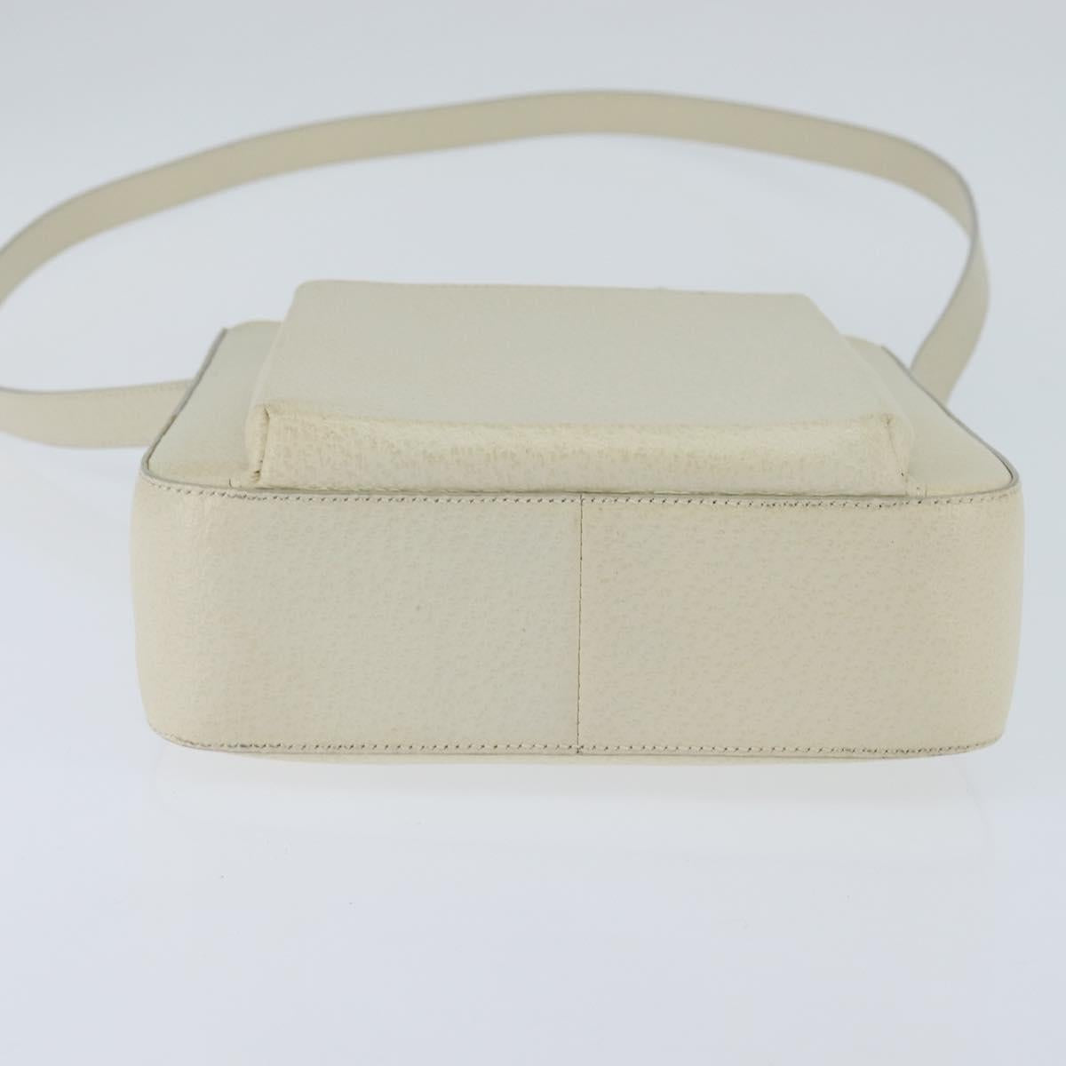 GUCCI Hand Bag Leather 2way White Auth 148823