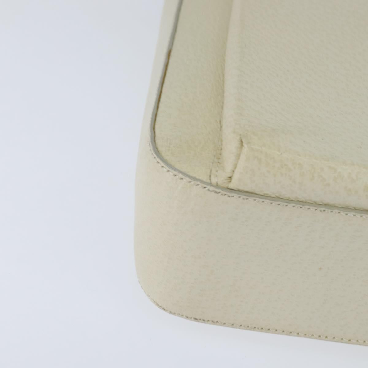 GUCCI Hand Bag Leather 2way White Auth 148823