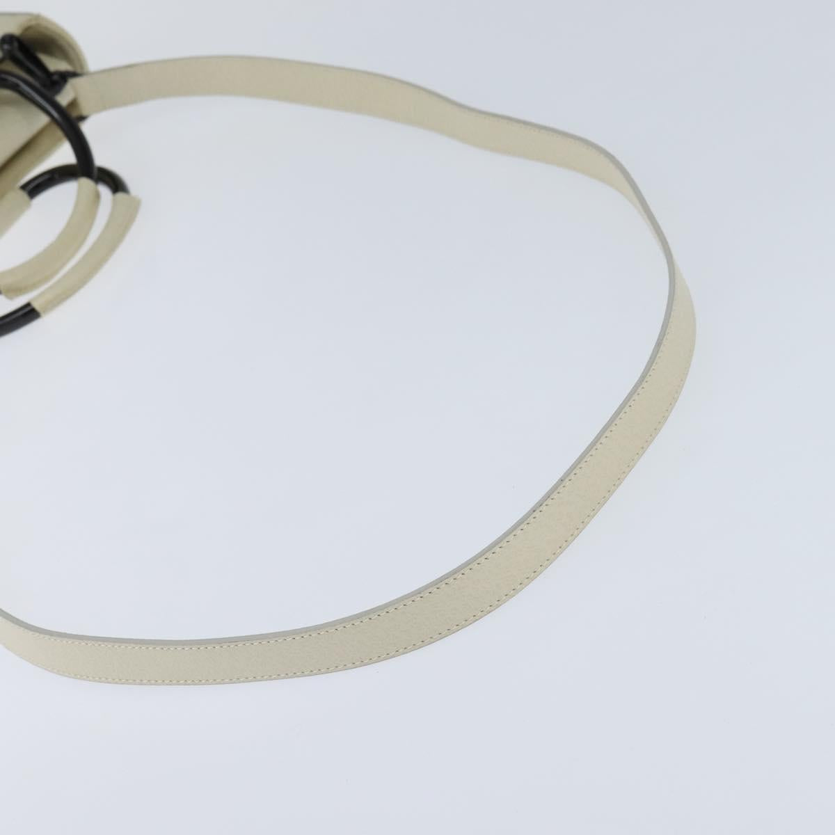 GUCCI Hand Bag Leather 2way White Auth 148823