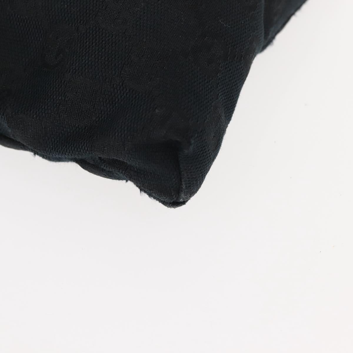 GUCCI GG Canvas Waist bag Black Silver 28566 Auth 148834