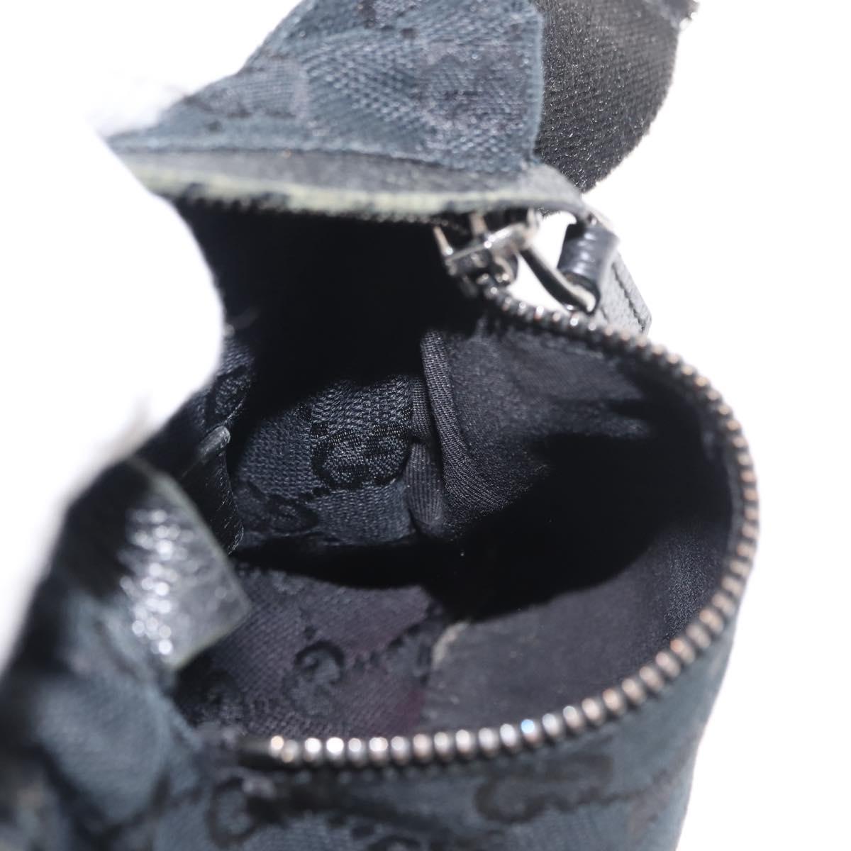 GUCCI GG Canvas Waist bag Black Silver 28566 Auth 148834