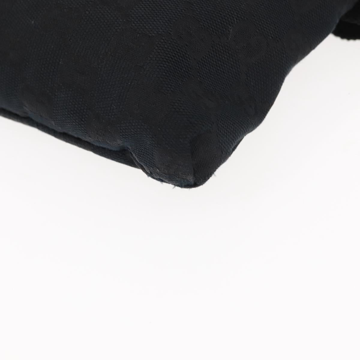 GUCCI GG Canvas Waist bag Black Silver 28566 Auth 148835