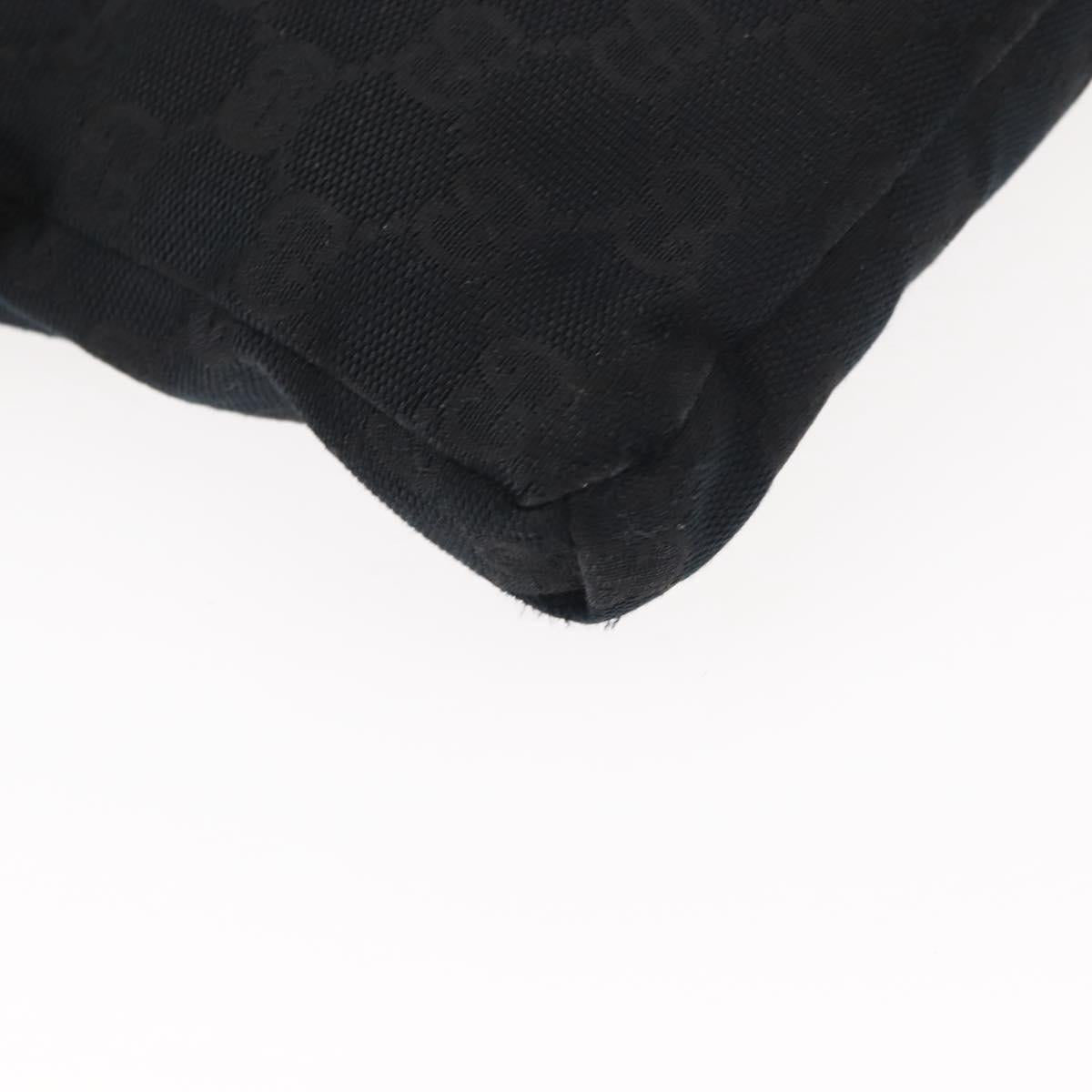 GUCCI GG Canvas Waist bag Black Silver 28566 Auth 148835