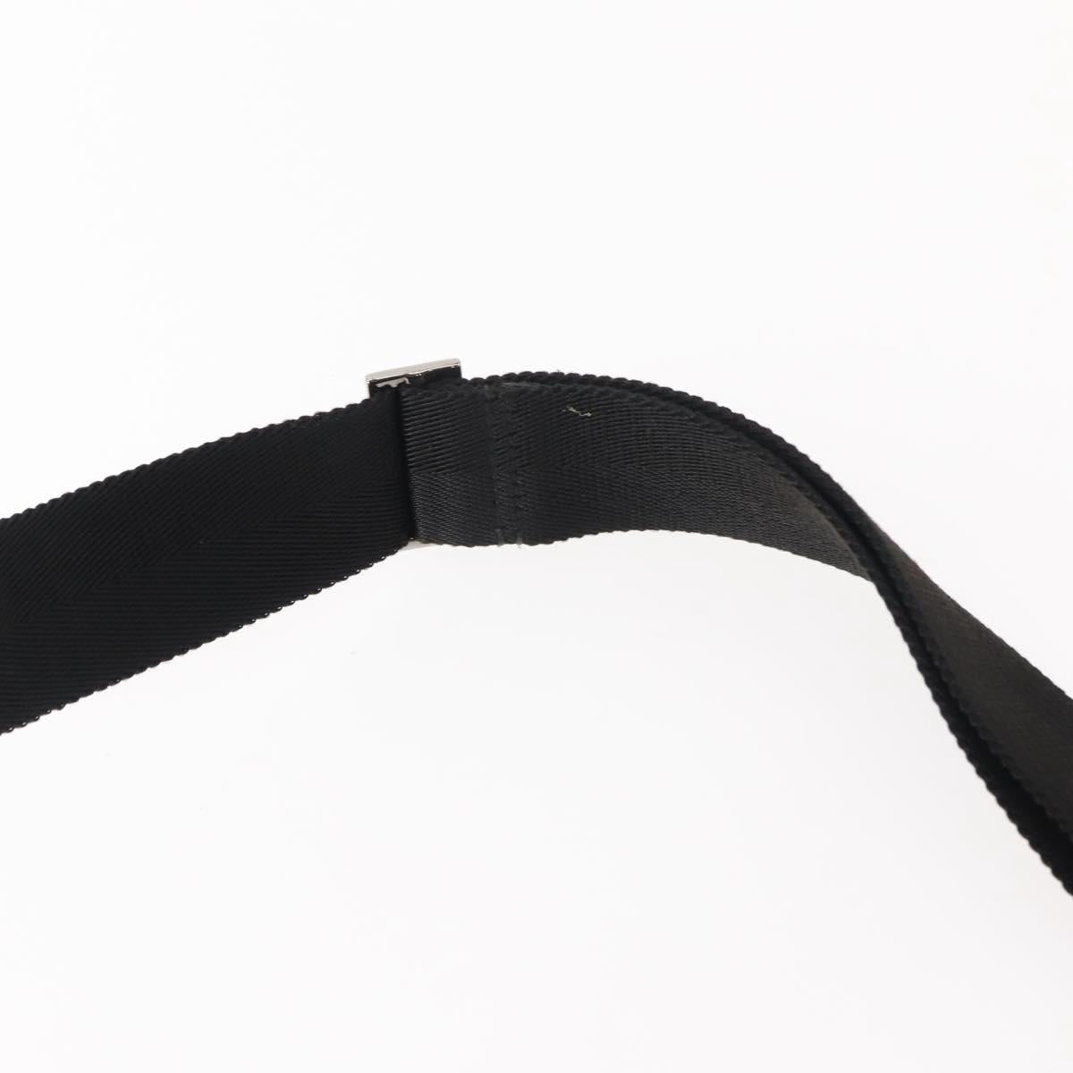 GUCCI GG Canvas Waist bag Black Silver 28566 Auth 148835