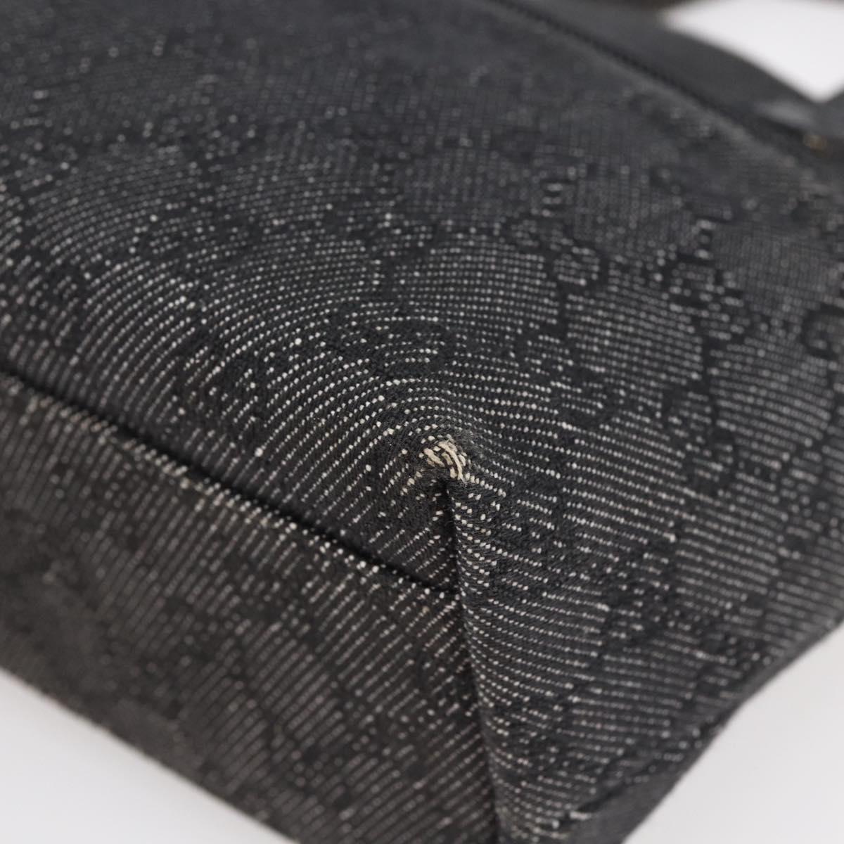 GUCCI GG Canvas Hand Bag Outlet Black Silver 105651 Auth 148837