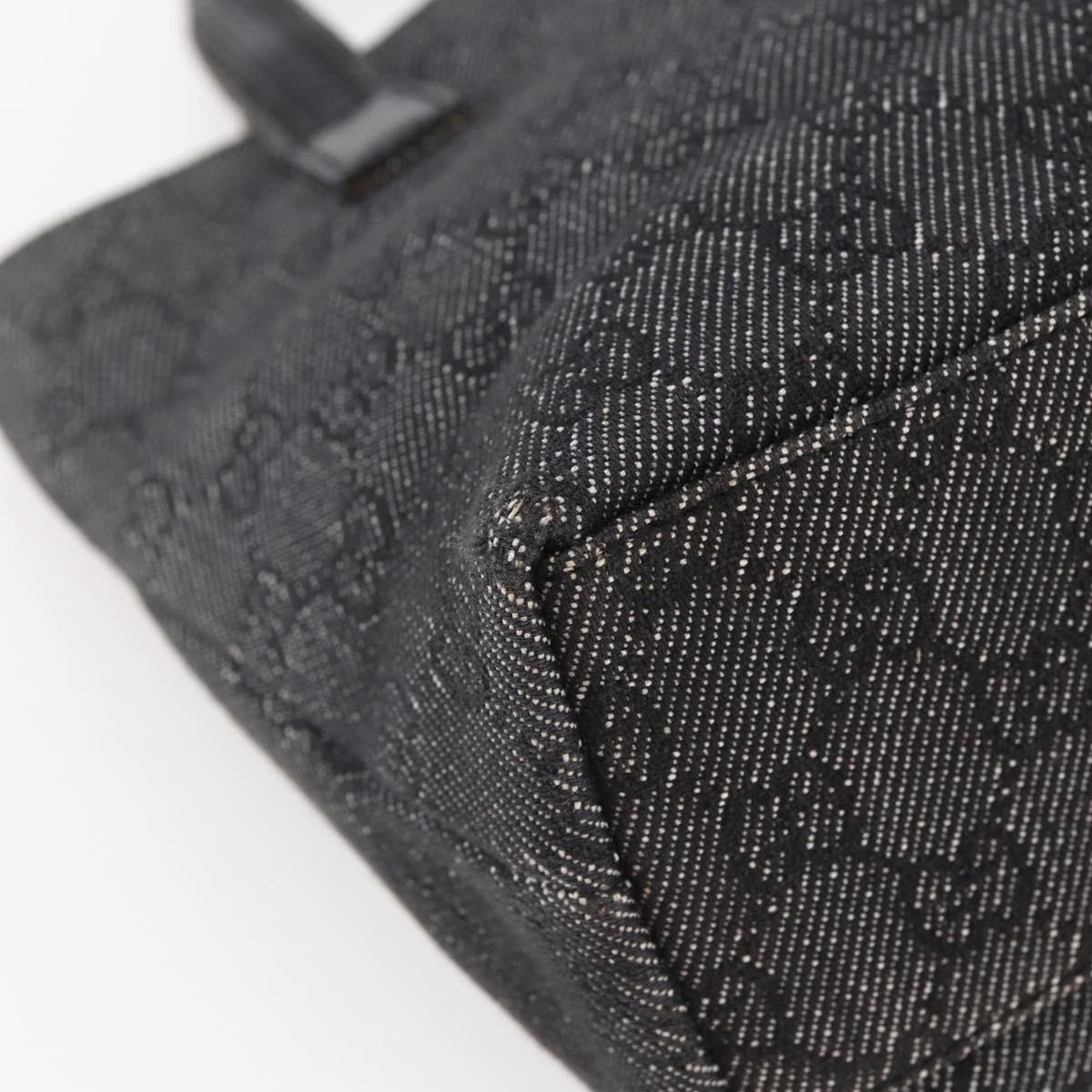 GUCCI GG Canvas Hand Bag Outlet Black Silver 105651 Auth 148837