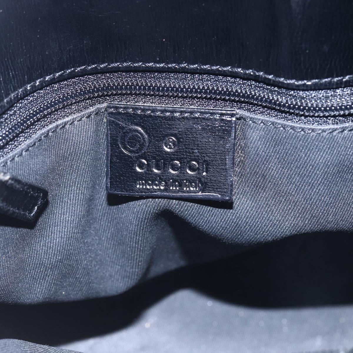 GUCCI GG Canvas Hand Bag Outlet Black Silver 105651 Auth 148837