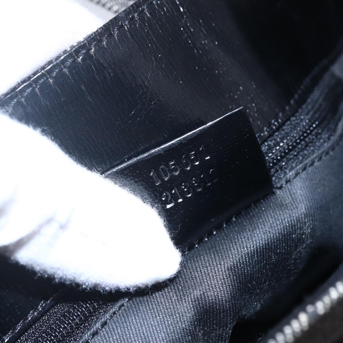 GUCCI GG Canvas Hand Bag Outlet Black Silver 105651 Auth 148837