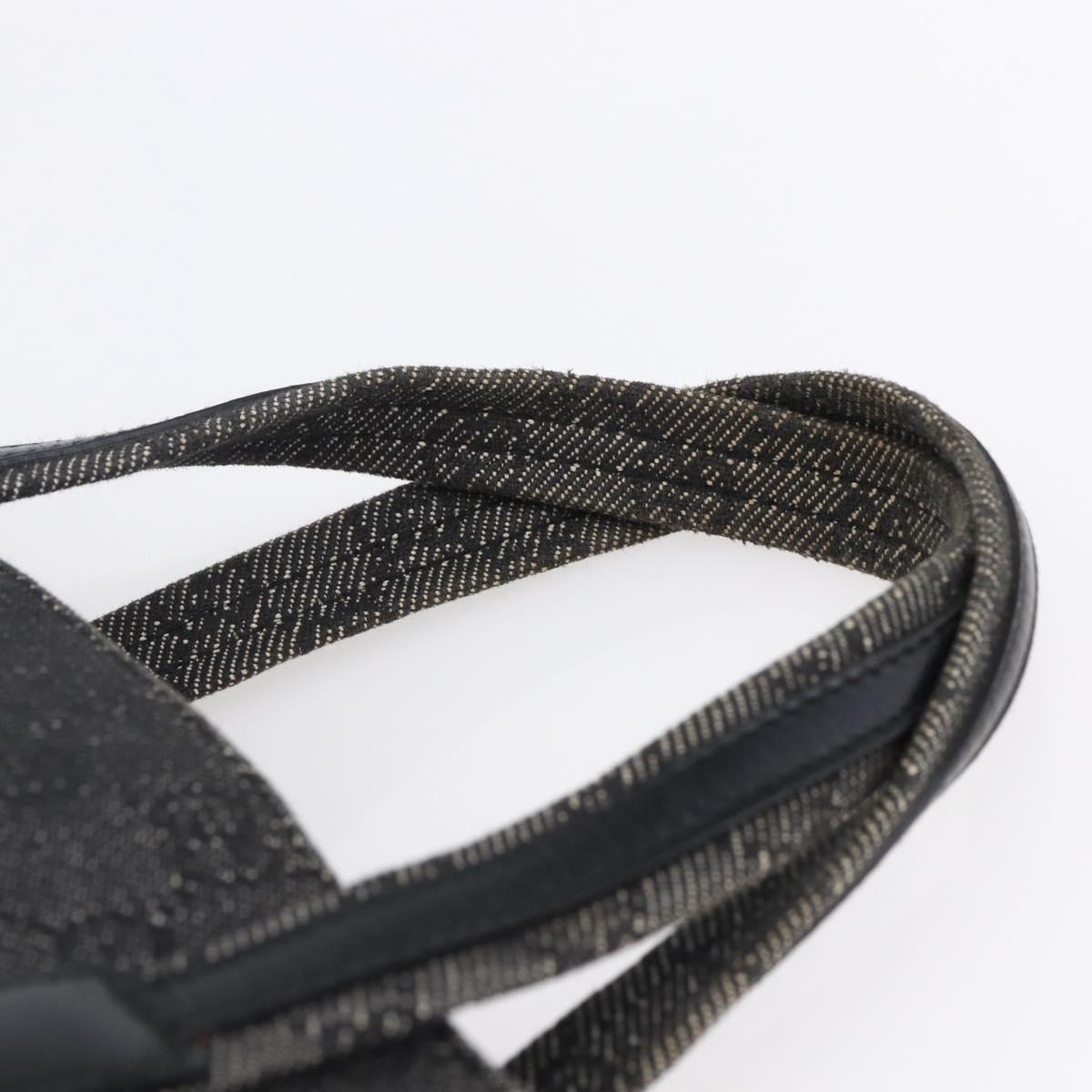 GUCCI GG Canvas Hand Bag Outlet Black Silver 105651 Auth 148837