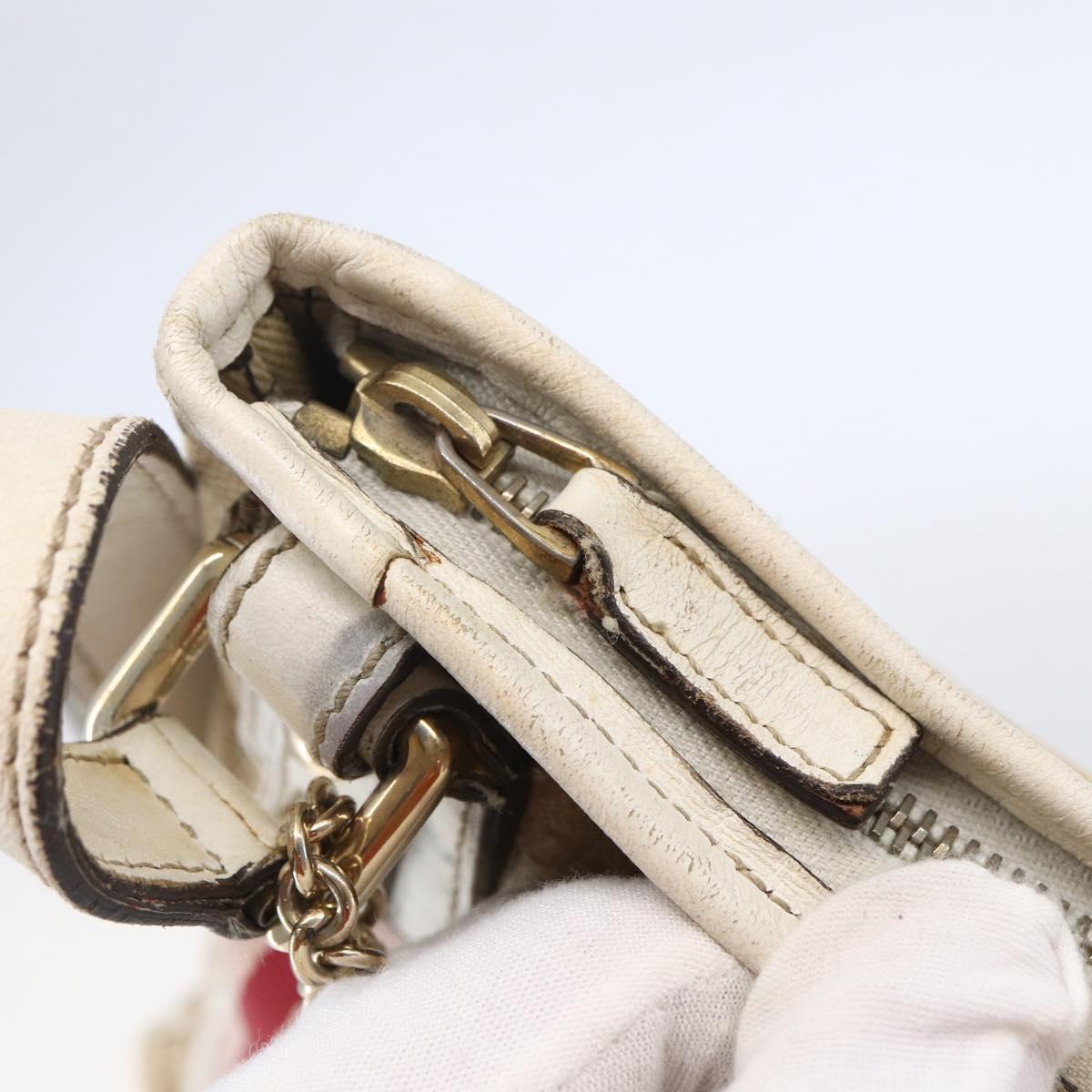 GUCCI GG Canvas Sherry Line Shoulder Bag Beige Gold 144388 Auth 148841