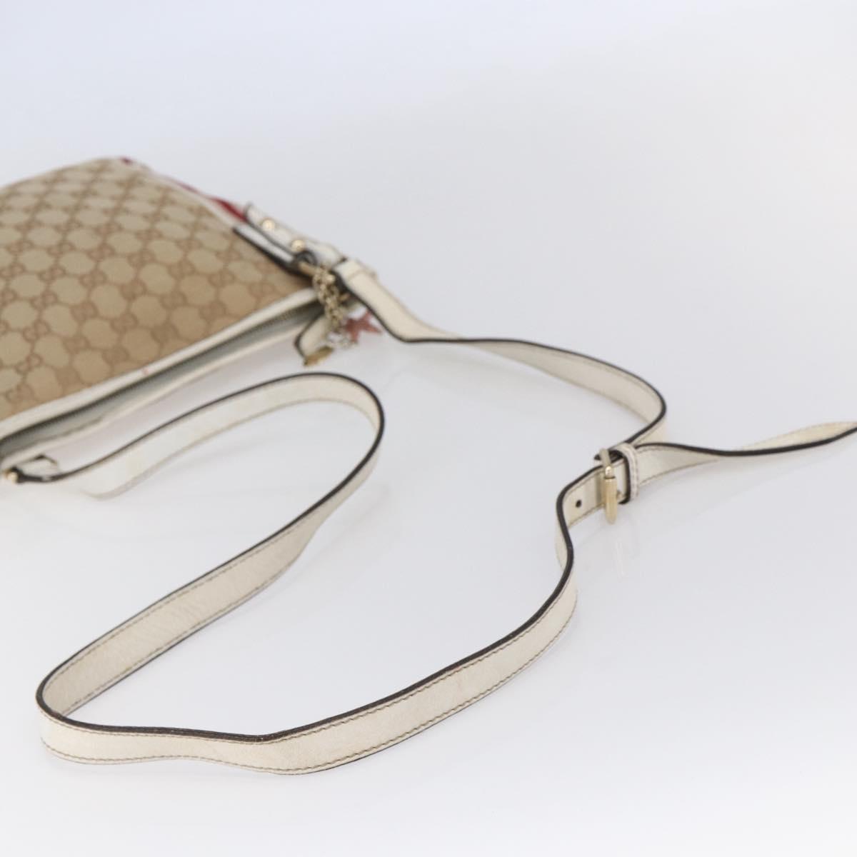 GUCCI GG Canvas Sherry Line Shoulder Bag Beige Gold 144388 Auth 148841