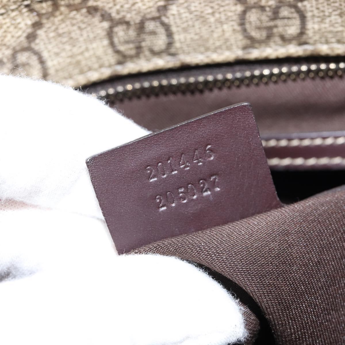 GUCCI GG Supreme Shoulder Bag PVC Beige Gold 201446 Auth 148846